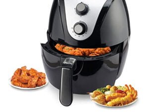 air fryer with cooked dishesh