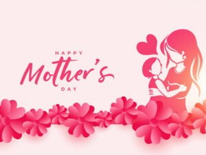 Mothers day gift ideas - blog post decorative image of mother holding kid.